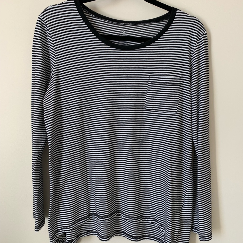 Volcom B&W Striped Top